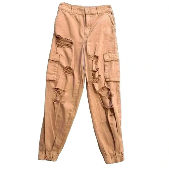 Forever 21. Mauve cargo pants. Distressed. Size small - Picture 1 of 3